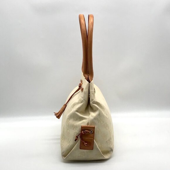 Dooney & Bourke Yellow Canvas Logo Tassel Duffle Bag - Picture 4 of 11